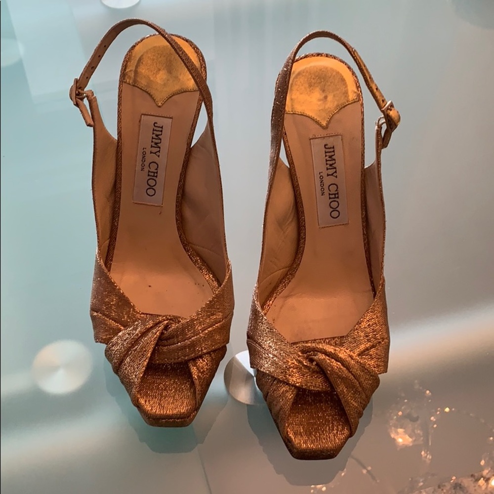 Jimmy Choo Gold Pumps